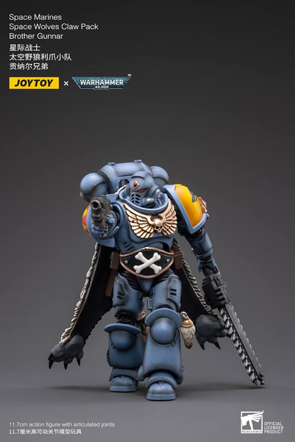 JoyToy MERCHANDISING LICENCE Dark Source Trading Warhammer 40,000 Space Wolves Claw Pack Gunnar 1/18 Figure (Net)
