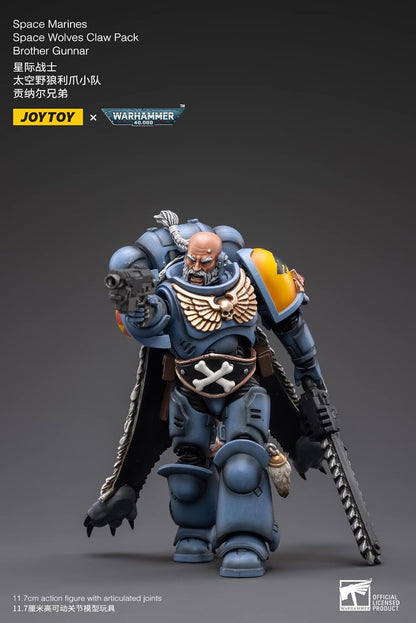 JoyToy MERCHANDISING LICENCE Dark Source Trading Warhammer 40,000 Space Wolves Claw Pack Gunnar 1/18 Figure (Net)