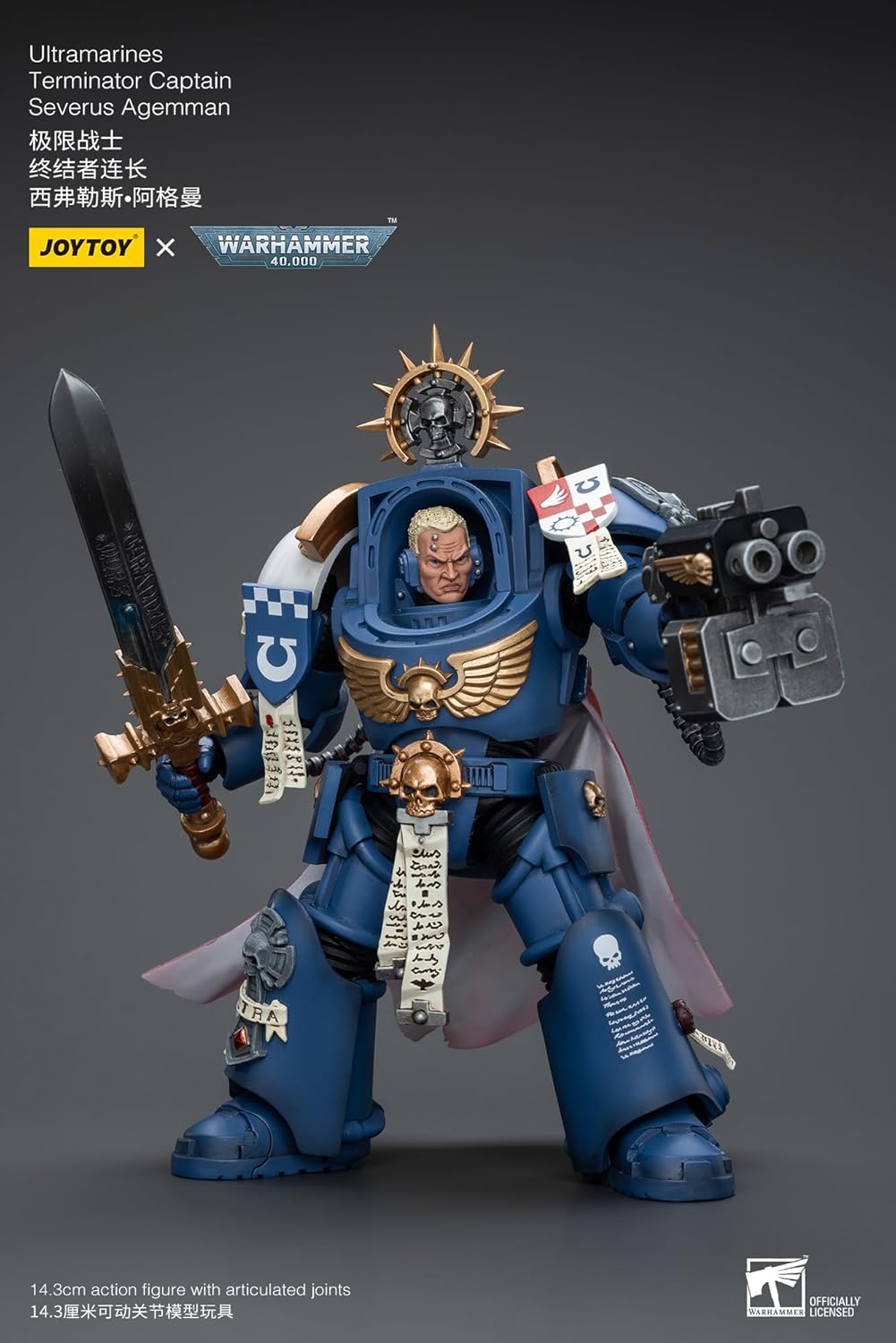 JoyToy Warhammer 40k: Ultramarines Terminator Captain Severus Agemman 1:18 Scale Action Figure