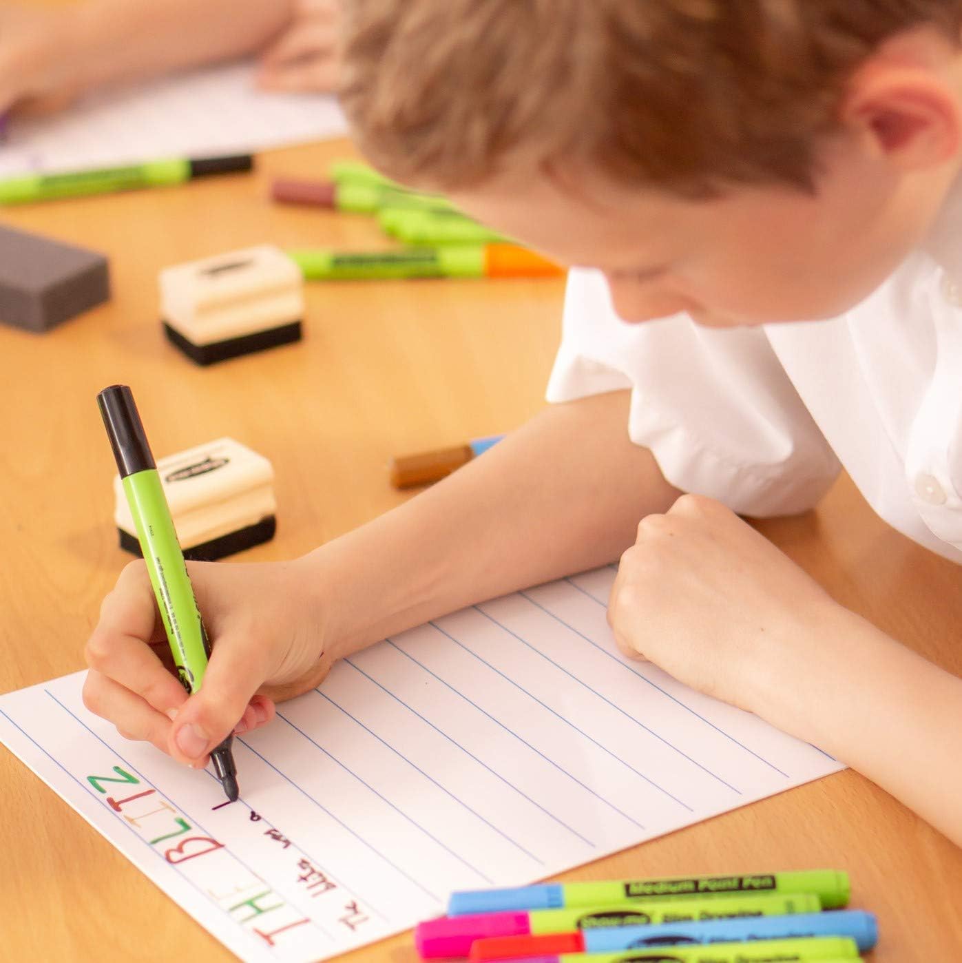 Show-me SDP Medium-Tip Drywipe Whiteboard Pens for Schools and Classrooms– Black (10 Pack of Markers)