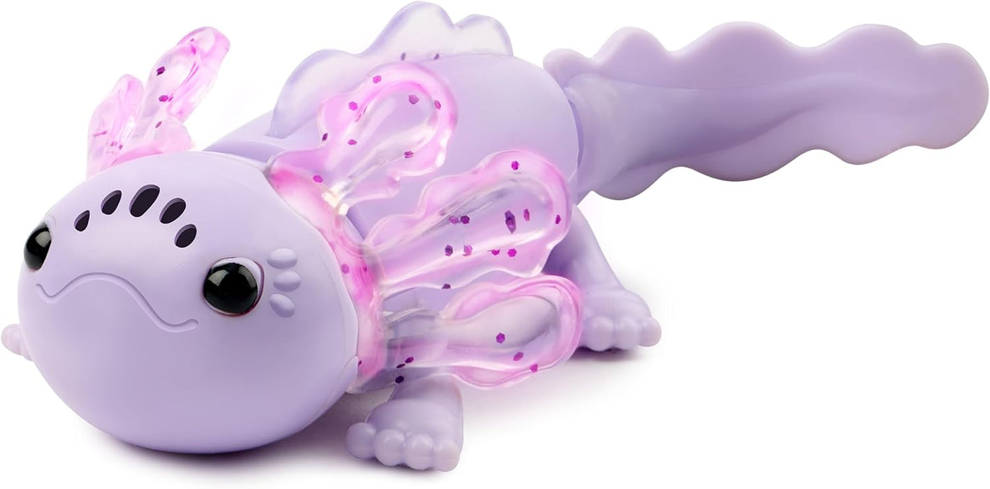 Fingerlings Interactive Baby Axolotl, Auggie (Purple), Swims & Lights Up