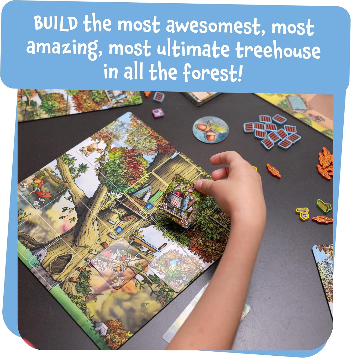 Ultimate Treehouse | Entry Level Resource Management Tile Game | Strategy Board Games for 8+ Year Olds | Family Games for 2 to 4 Players
