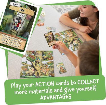 Ultimate Treehouse | Entry Level Resource Management Tile Game | Strategy Board Games for 8+ Year Olds | Family Games for 2 to 4 Players