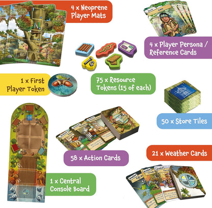 Ultimate Treehouse | Entry Level Resource Management Tile Game | Strategy Board Games for 8+ Year Olds | Family Games for 2 to 4 Players
