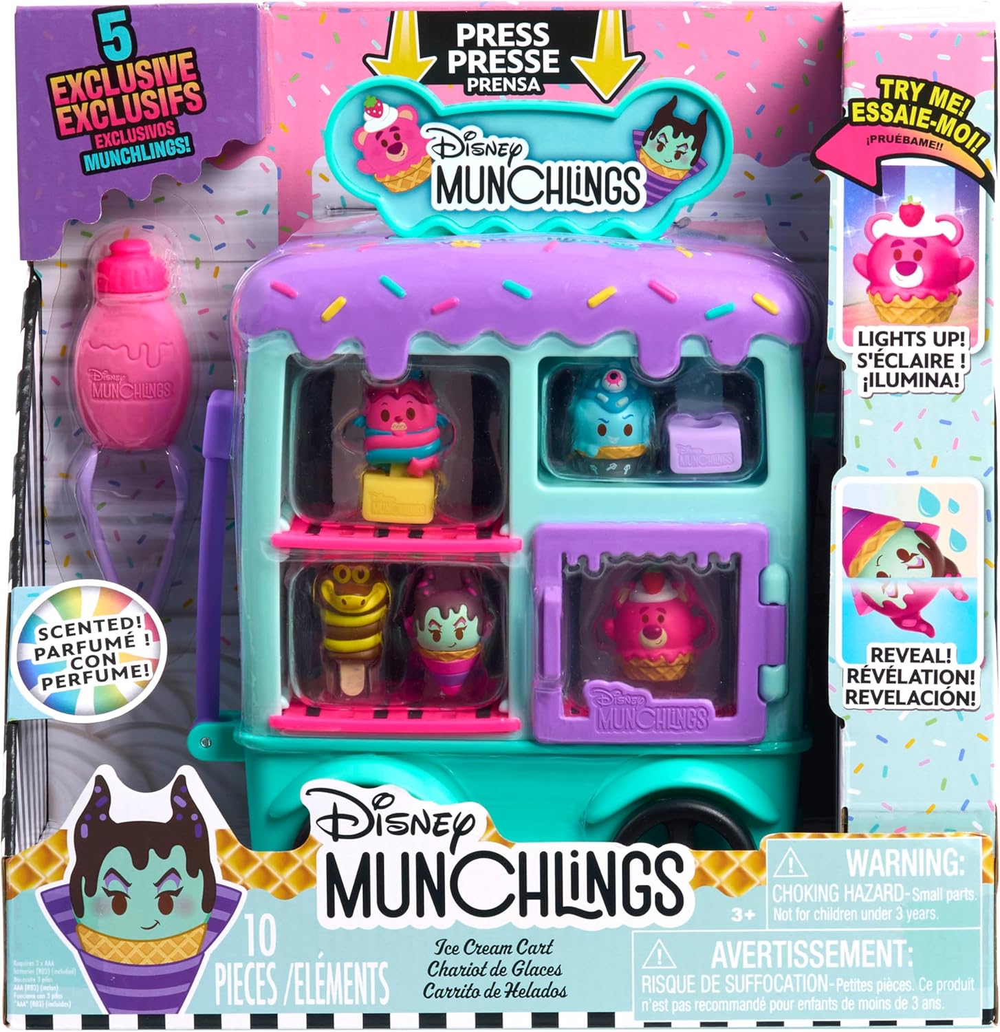 Just Play Disney Munchlings Ice Cream Cart, Kids Toys for Ages 3 Up
