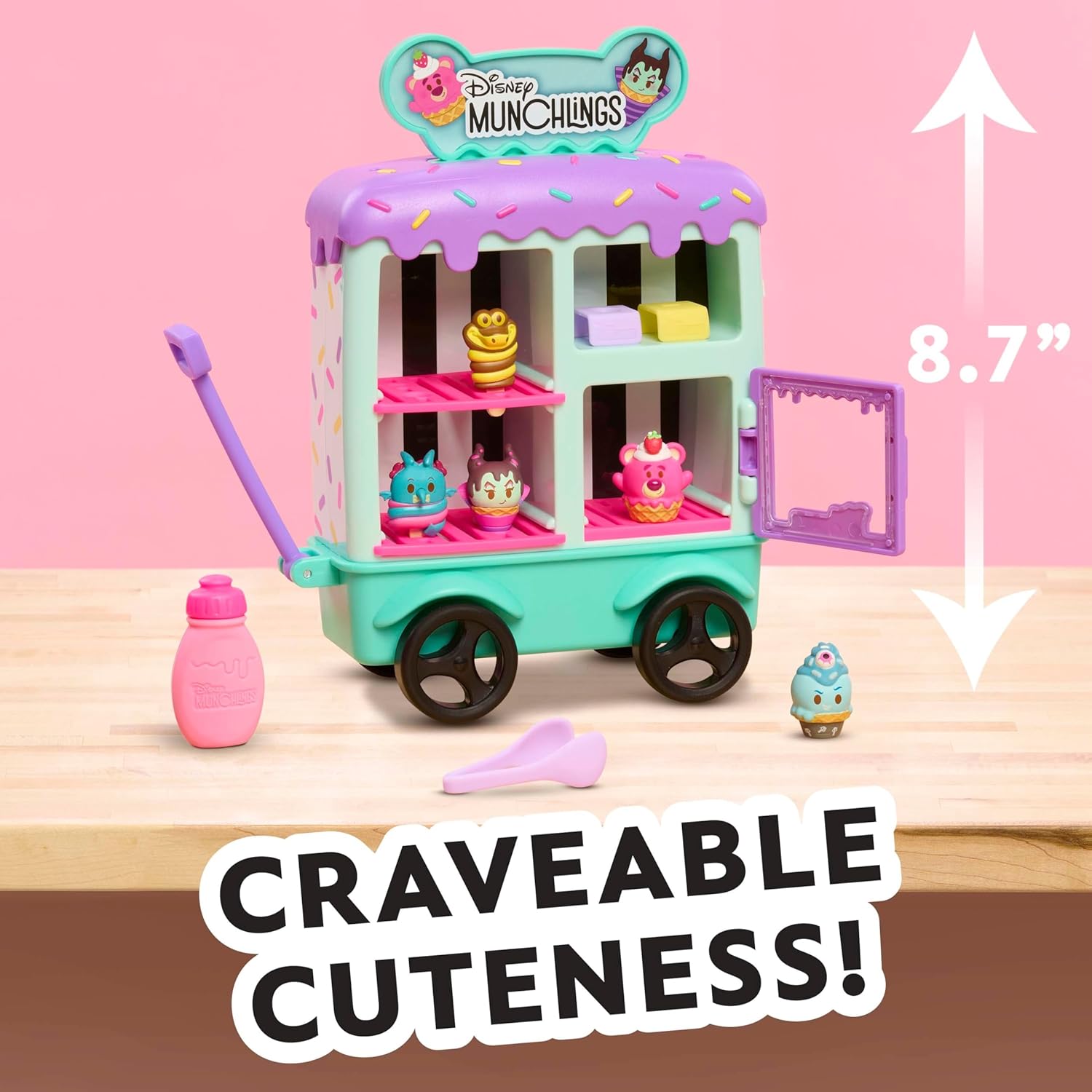 Just Play Disney Munchlings Ice Cream Cart, Kids Toys for Ages 3 Up
