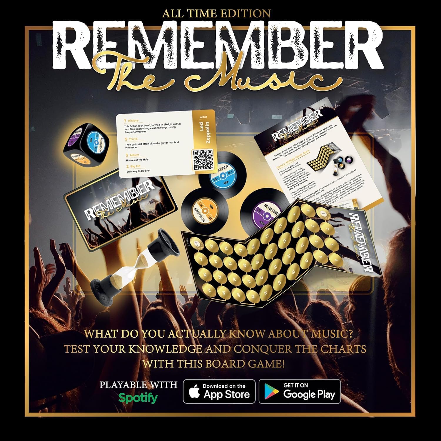 Remember The Music: ALLE TIJD EDITIE. Leuk Familie muziek trivia spel! Race naar de top van de hitlijsten!