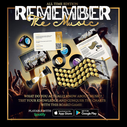 Remember The Music: ALLE TIJD EDITIE. Leuk Familie muziek trivia spel! Race naar de top van de hitlijsten!