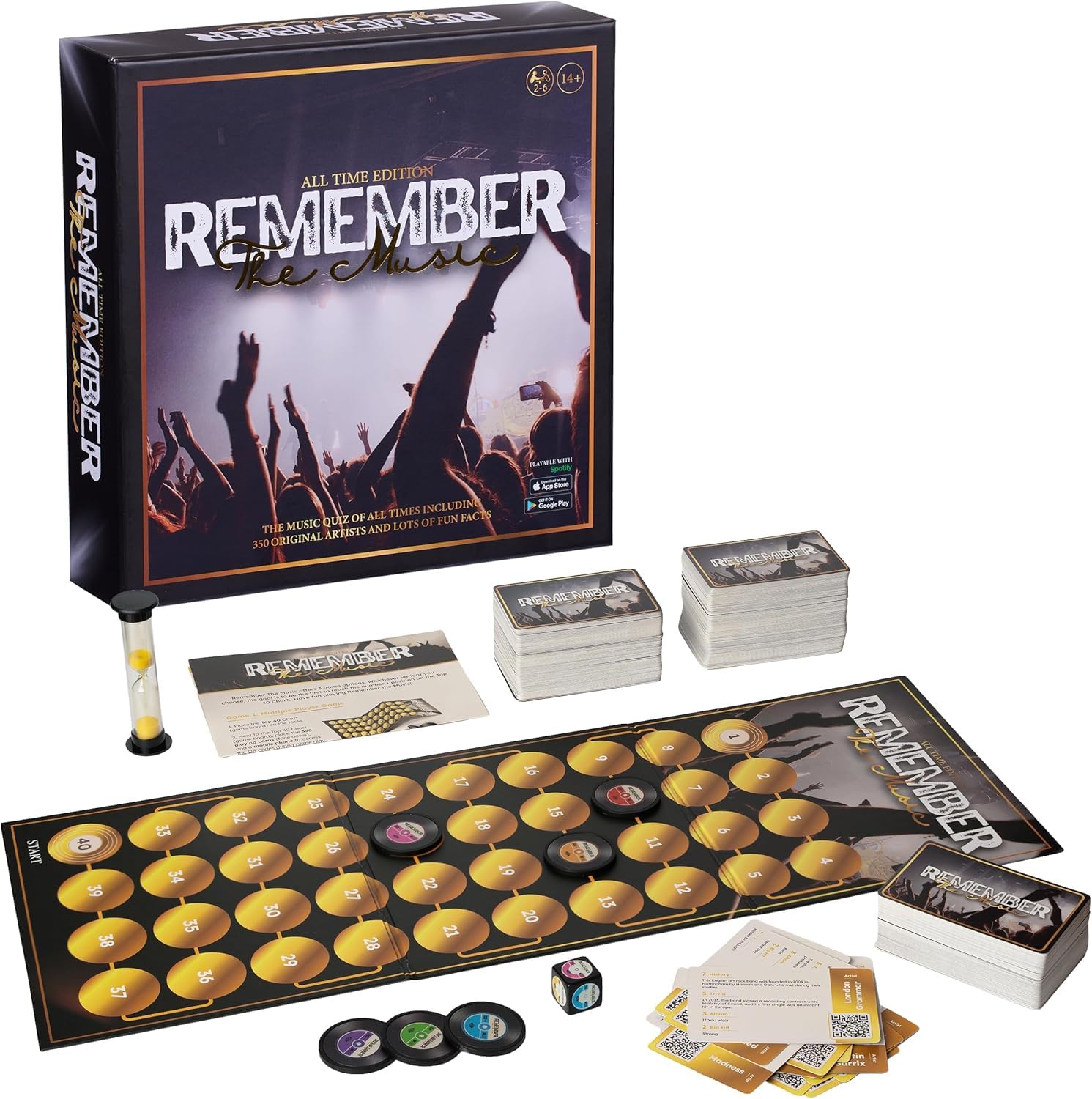 Remember The Music: ALLE TIJD EDITIE. Leuk Familie muziek trivia spel! Race naar de top van de hitlijsten!