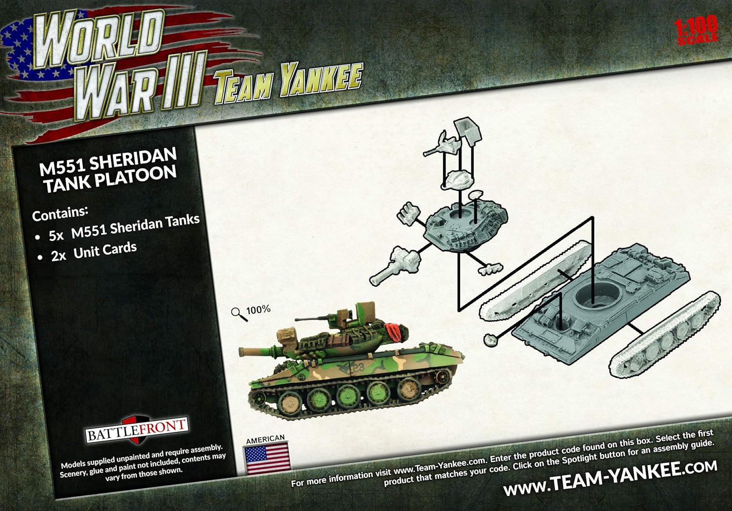 Flames of War Team Yankee: United States M551 Sheridan Tank Platoon