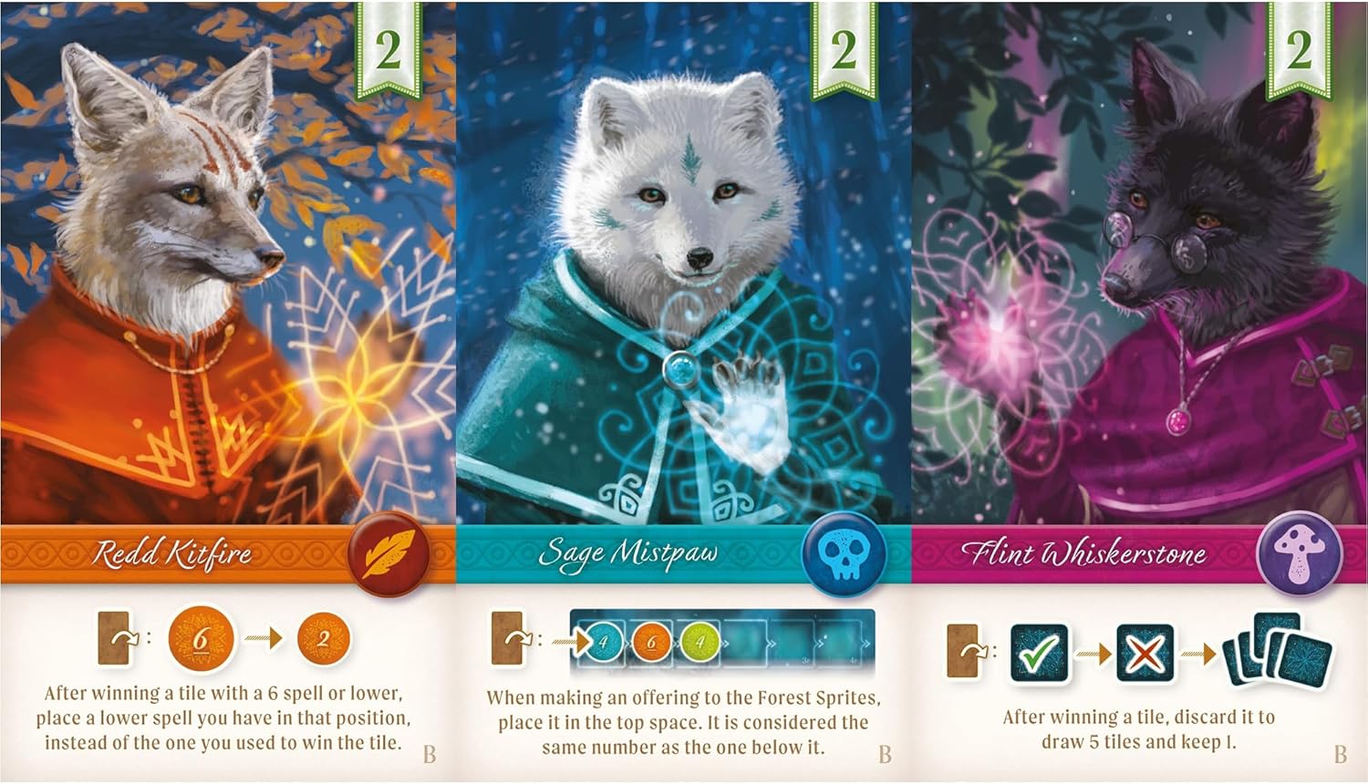 AEG & FlatOut Games | Nocturne - A Set Collection & Bidding Board Game | Play as Fox Mystics to Find Magical Items & Cast Spells | Ages 10+ | 1-4 Players