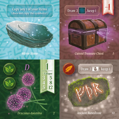 AEG & FlatOut Games | Nocturne - A Set Collection & Bidding Board Game | Play as Fox Mystics to Find Magical Items & Cast Spells | Ages 10+ | 1-4 Players
