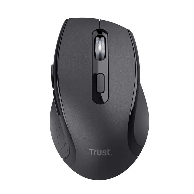 Trust Sura Wireless Mouse for Laptop/PC, Adjustable DPI (800-1200), 6 Buttons, 10m Range, Optical Sensor, USB Micro Receiver, Computer Mouse for Right-Handed Users, Windows Dell Macbook, Black