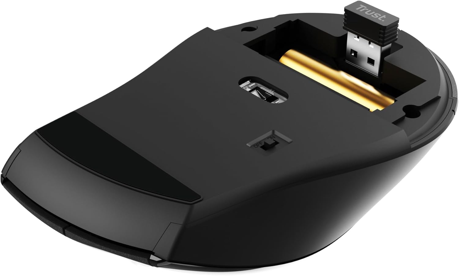 Trust Sura Wireless Mouse for Laptop/PC, Adjustable DPI (800-1200), 6 Buttons, 10m Range, Optical Sensor, USB Micro Receiver, Computer Mouse for Right-Handed Users, Windows Dell Macbook, Black