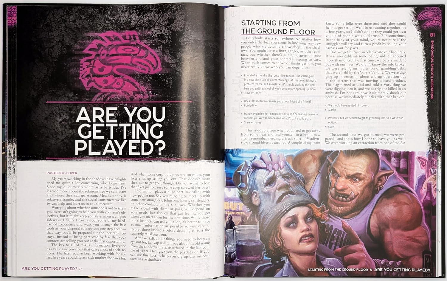 Catalyst Game Labs Shadowrun Smooth Operations Core Face Rulebook for Shadowrun Sixth World RPG - Enhance Social Play with New Mechanics Augmentationsn Adept Powers and Character Qualities
