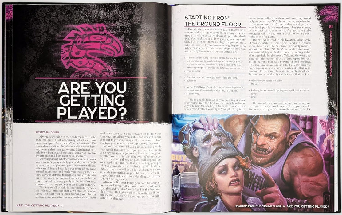 Catalyst Game Labs Shadowrun Smooth Operations Core Face Rulebook for Shadowrun Sixth World RPG - Enhance Social Play with New Mechanics Augmentationsn Adept Powers and Character Qualities