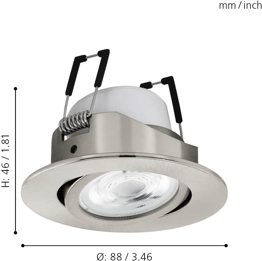 `Eglo - Saliceto-Z Recessed Light Brushed Steel ?8.8 - Rgb + Tw - Zigbee, Bluetooth`