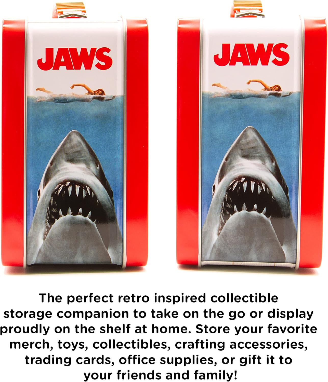 AQUARIUS Jaws Gen 2 Fun Box - Sturdy Tin Storage Box with Plastic Handle & Embossed Front Cover - Officially Licensed XXXXX Merchandise & Collectible Gift for Kids, Teens & Adults