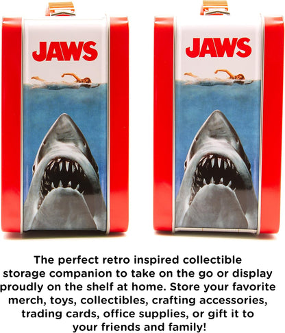 AQUARIUS Jaws Gen 2 Fun Box - Sturdy Tin Storage Box with Plastic Handle & Embossed Front Cover - Officially Licensed XXXXX Merchandise & Collectible Gift for Kids, Teens & Adults