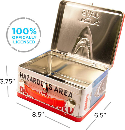 AQUARIUS Jaws Gen 2 Fun Box - Sturdy Tin Storage Box with Plastic Handle & Embossed Front Cover - Officially Licensed XXXXX Merchandise & Collectible Gift for Kids, Teens & Adults