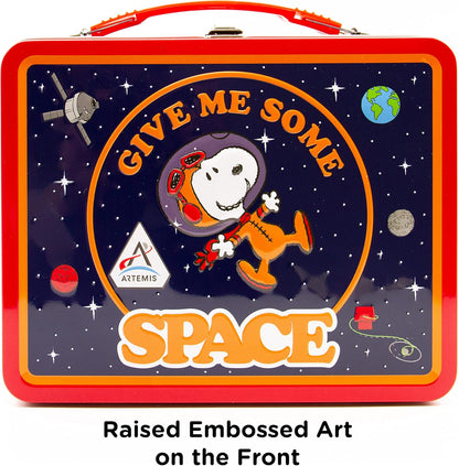 AQUARIUS Peanuts Artemis Fun Box - Sturdy Tin Storage Box with Plastic Handle & Embossed Front Cover - Officially Licensed Peanuts Artemis Merchandise & Collectible Gift
