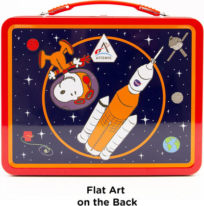 AQUARIUS Peanuts Artemis Fun Box - Sturdy Tin Storage Box with Plastic Handle & Embossed Front Cover - Officially Licensed Peanuts Artemis Merchandise & Collectible Gift
