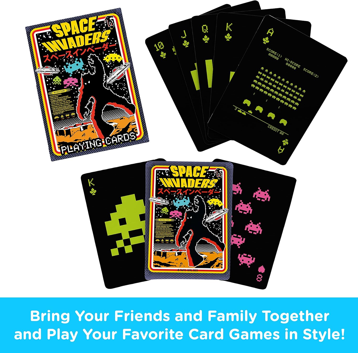 Aquarius Space Invaders Playing Cards – Space Invaders Themed Deck of Cards for Your Favorite Card Games - Officially Licensed Space Invaders Merchandise & Collectibles