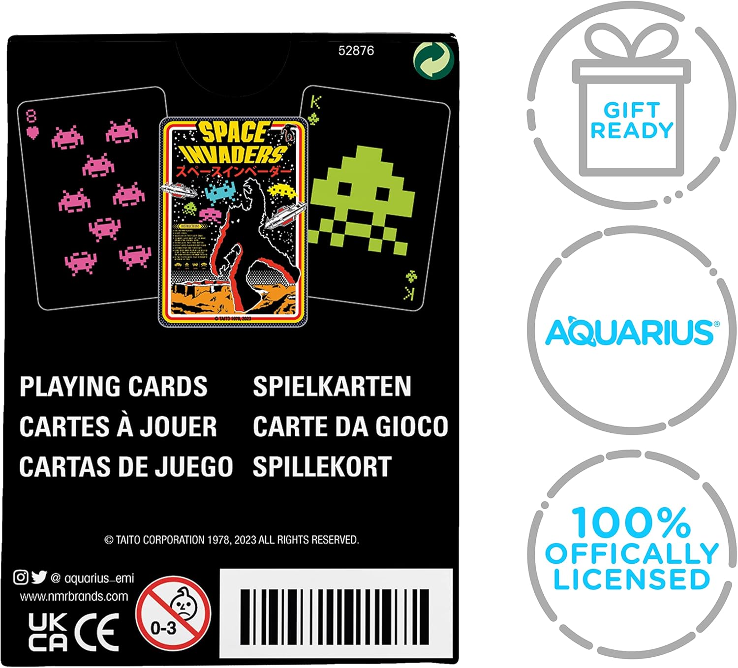 Aquarius Space Invaders Playing Cards – Space Invaders Themed Deck of Cards for Your Favorite Card Games - Officially Licensed Space Invaders Merchandise & Collectibles