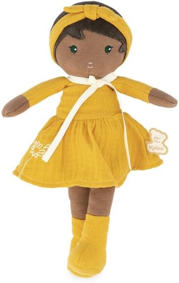 Kaloo - Tendresse - Naomie - My 1st Fabric Doll - 25 cm Fabric Doll - Yellow Dress - Pretty Gift Box and Customisable Ribbon - 0 Months +, K200008