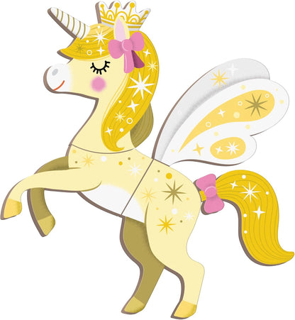 Janod - Magnéti'Book Unicorns - 44-Magnet Educational Game with 10 Model Cards - Children’s FSC Cardboard Toy - Develops Dexterity and Imagination - 3 years +
