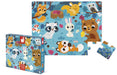 Janod J02685 Knoppenpuzzel voor kinderen, bosdieren, 20 delen, waarvan 7 met textuur, leer- en toetsenspel, tastzin, fijne motoriek en concentratie, vanaf 2 jaar