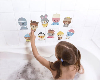 Janod J04718 - Mix en Match dieren voor de badkamer - Badspeelgoed - 30 stuks drijvend en plakkerig schuim - Ontwaken speelgoed - Vanaf 2 jaar J04718