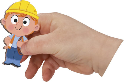 Janod - Magnéti'Stories Die Baustelle - Magnetisches Lernspiel 30 Magnete - Kinderspielzeug aus FSC-Pappe - Fördert Vorstellungskraft und Feinmotorik - Ab 3 Jahre, J05454