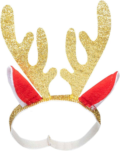 Heless 2151 - Christmas Dress for Dolls in Reindeer Rudi Design, Includes Headband with Gorgeous Golden Antlers, Size 35 - 45 cm