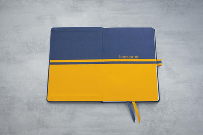 SIGEL LS105 linescape Notebook, lined, approx. A5, blue, yellow, hardcover, 176 pages
