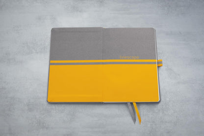 SIGEL LS101 linescape Notebook, lined, approx. A5, light grey, yellow, hardcover, 176 pages