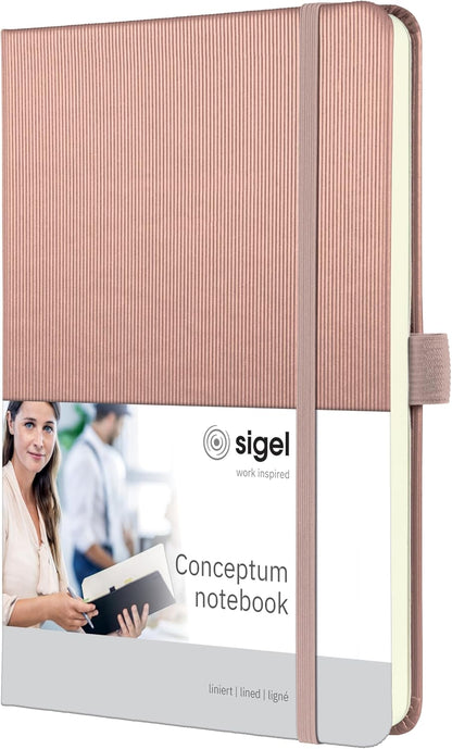 SIGEL CO401 Conceptum Notebook, Lined, Approx. A5, Pink, hardcover, 194 Pages