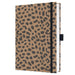 SIGEL JN851 Jolie Notebook, Pure Cheetah, Lined, 15,2 x 20,3 cm, hardcover, 192 Pages, Brown, Black