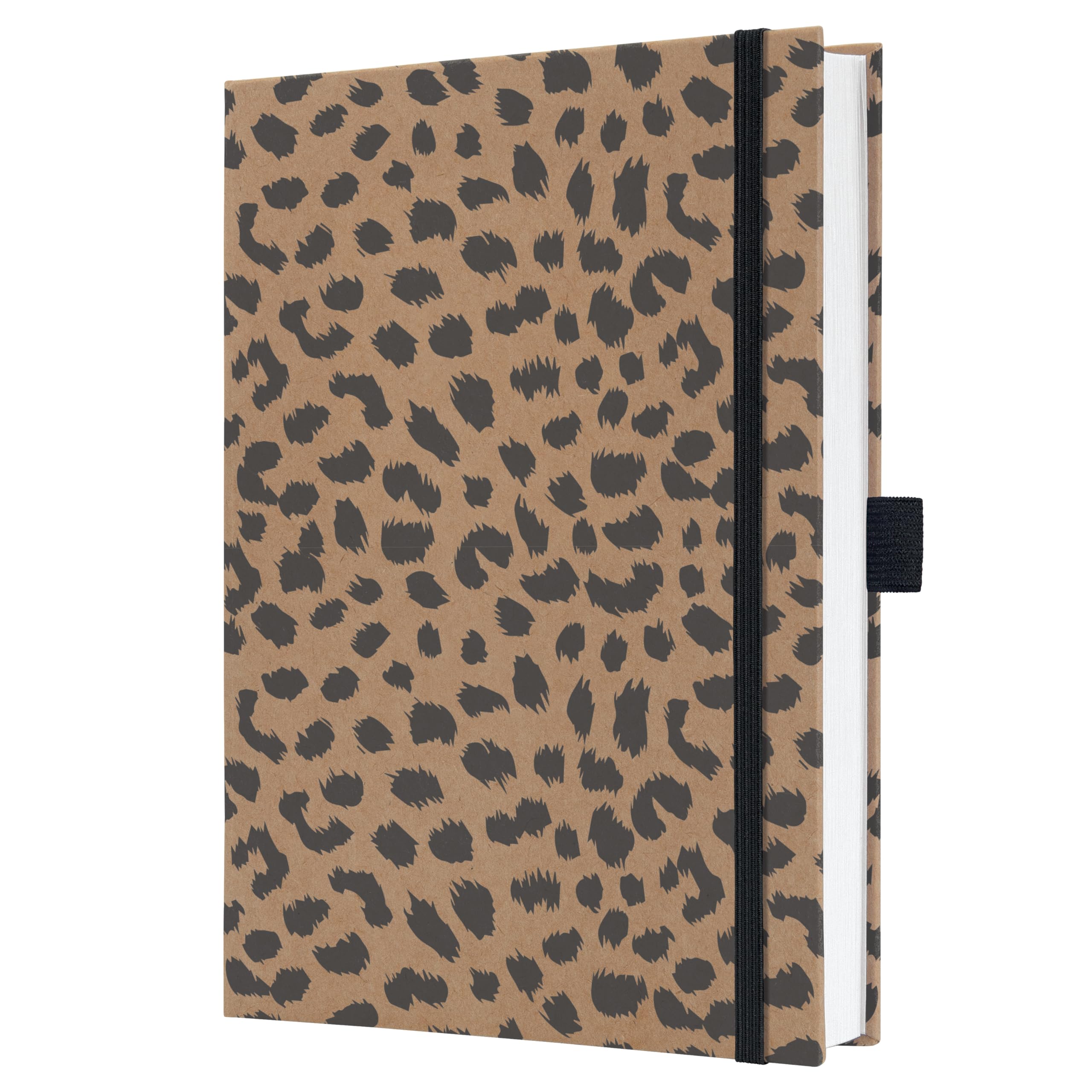 SIGEL JN851 Jolie Notebook, Pure Cheetah, Lined, 15,2 x 20,3 cm, hardcover, 192 Pages, Brown, Black