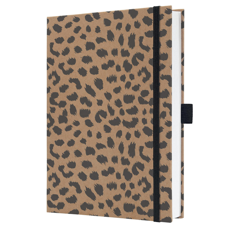 SIGEL JN851 Jolie Notebook, Pure Cheetah, Lined, 15,2 x 20,3 cm, hardcover, 192 Pages, Brown, Black