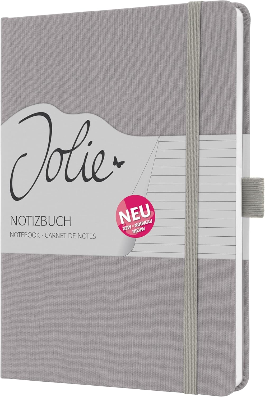 SIGEL JN403 Jolie Notebook, Lined, Approx. A5, Light Grey, hardcover, 192 Pages
