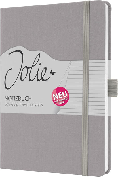 SIGEL JN403 Jolie Notebook, Lined, Approx. A5, Light Grey, hardcover, 192 Pages