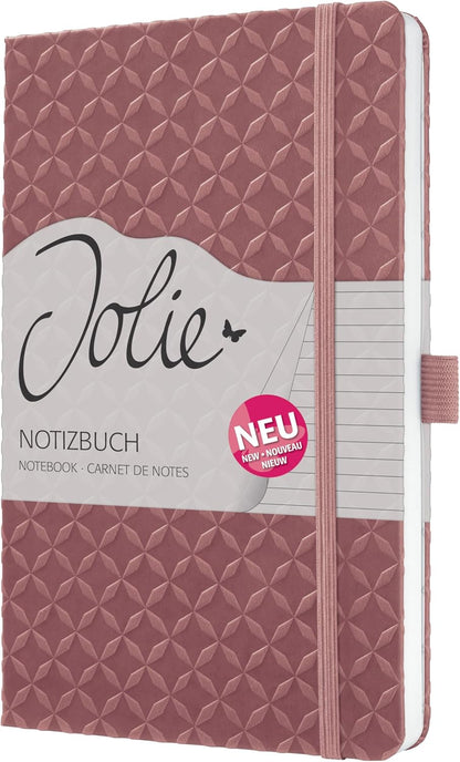 SIGEL JN135 Jolie Libreta, rayado, aprox. A5, rojo oscuro, tapa dura, 174 páginas