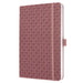 SIGEL JN135 Jolie Libreta, rayado, aprox. A5, rojo oscuro, tapa dura, 174 páginas