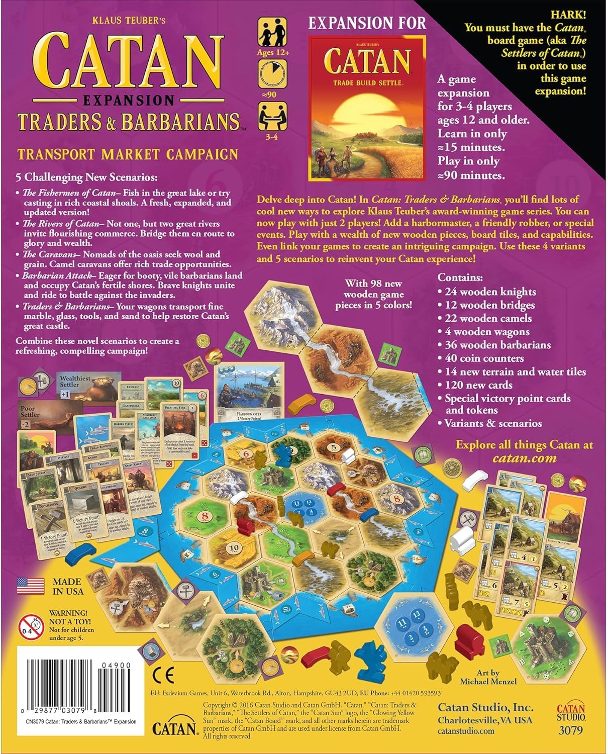 CATAN Traders and Barbarians, Board Game EXPANSION, Ages 10+, 3 - 4 Players, 60 Minutes Minutes Playing Time