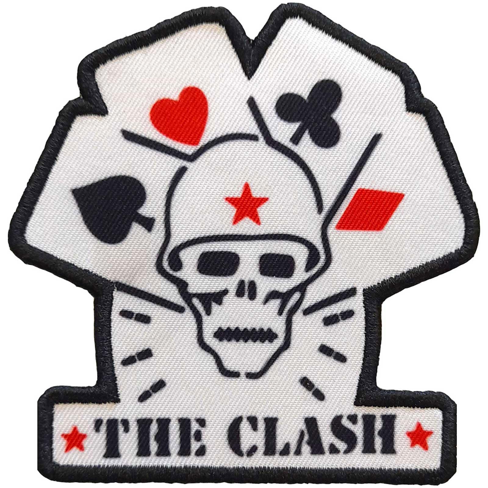 The Clash Cards Iron On Patch, Black/Red/White, One Size