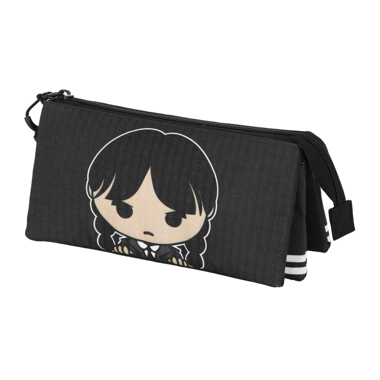 Miércoles Cute-Estuche Portatodo Triple, Gris, 23 x 11 cm