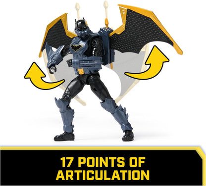 DC Comics Batman Adventures, 30-centimetre Night Sky Batman Action Figure with Expandable Wings, Kids’ Toys for Boys and Girls Aged 3 and Up