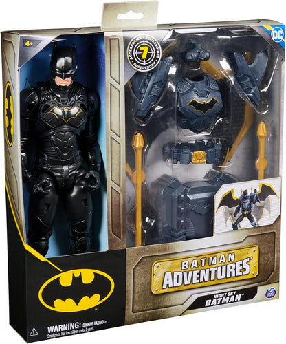DC Comics Batman Adventures, 30-centimetre Night Sky Batman Action Figure with Expandable Wings, Kids’ Toys for Boys and Girls Aged 3 and Up