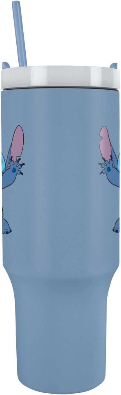 Pyramid International LILO & Stitch 40oz/1200ml Tumbler with Straw and Lid, Advanced Double-Wall Vacuum Insulation, Keeps Cold Up to 11 Hours, Hot Up to 7 Hours, BPA-Free